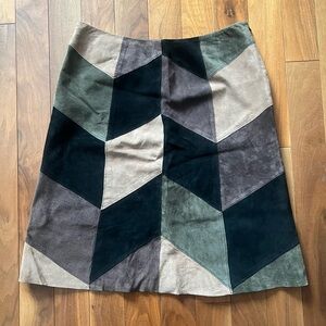 A-Line Chevron Skirt in Earthy Forest Hues